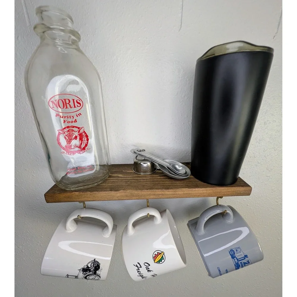 Coffee Shelf Coffee Cup Hooks Coffee‎ Clutch Shelf and Cup Hanger